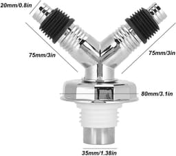 Y-buisconnector Vloerafvoer - Wasmachine Afvoer T-stuk - Keuken Badkamer - Waterslot Anti-geur - 700 mm - Grijs — thumbnail 5