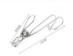12 stuks- wasknijpers-wasknijpers metaal -wasknijpers groot-wasknijpers roestvrij staal -Droogrek Knijpers -Knijpers-Binnen en Buiten-Strandlaken Knijpers - Badlaken Clips -Voor Handdoeken, Hoed, Jurken, Badhanddoek-Winddicht-Anti Slip-11cm-zilver — thumbnail 5