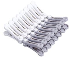 16 stuks- wasknijpers-wasknijpers kunststof -wasknijpers groot-wasknijpers plastic -Strandhanddoekclips- Quiltclips-Strandlaken Knijpers -Winddicht-Handdoekknijpers-Voor Strandlaken, Beddengoed En Dikke Kleding-8 grijs 8 wit