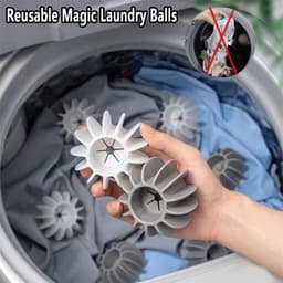 4-stuks Siliconen wasmachinebal - Wasballen - Herbruikbare wasballen - En reinigingsballen - Anti-klit en gemakkelijk schoon te maken - Siliconen - 7.8×6.5cm - Geschikt voor wasmachines, drogers en stoomdrogers - Grijs — thumbnail 4