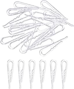 100 stuks 4 cm U-vormige krokodillenclip, hemdclip met tanden, wasknijpers voor sokken, broeken, stropdassen, overhemden, kledingstukken, transparant — thumbnail 2