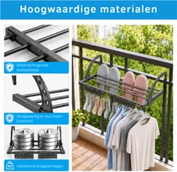 ZRNS® Droogrek Deur - Hangend Wasrek - Handdoekrek Badkamer - Ook voor Balkon of Radiator - Uittrekbaar 38-55 cm — thumbnail 4