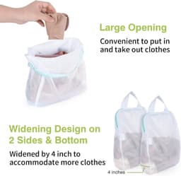 Wasnetten met Handgrepen - Polyester - Grote Opening - Lichtlopende Ritssluiting - Voor Gevoelige Kleding — thumbnail 5