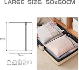 Wasnetten voor Wasmachine - Polyester - Duurzaam en Ademend - Veilige Ritssluiting - Voor Delicate Kleding — thumbnail 4