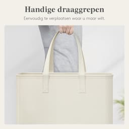 heupwasmand - Narrow Laundry Basket - Wit - Vouwbaar - Handgrepen - Voor Kleine Ruimtes — thumbnail 5