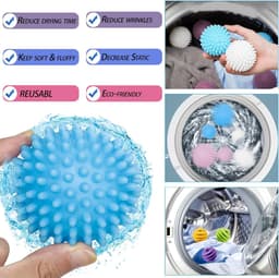 Thijox - 12 stuks wasballen voor wasmachine en droger, herbruikbare rubberen drogerballen, vermindert kreuken en klemmen, efficiënt en zuinig voor sne — thumbnail 5