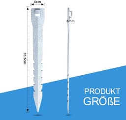 Grondankers voor Wildfence 33 cm - Galvanised staal - 30 stuks - Ideaal voor stabiele bevestiging - ShopVlot — thumbnail 3