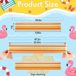 8 stuks handdoekbanden voor stoelen - strandhanddoekclips riemhouders elastisch winddicht voor ligstoel, zwembad, zomer - regenboogstijl, 29,8 x 4,97 cm — thumbnail 5