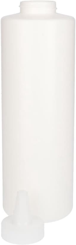6 x Knijpbare Doseerfles 750 ml wit met Tuitdop naturel- BPA Vrij - Niet Breekbaar - Plastic Flesjes Navulbaar - Met Dop - Lege Flessen - 6 stuks — thumbnail 4