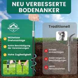 Stormbanden voor luifels 13m - grondankers 39 cm - windbestendig tot 110 km/h - eenvoudig te installeren - ShopVlot — thumbnail 5