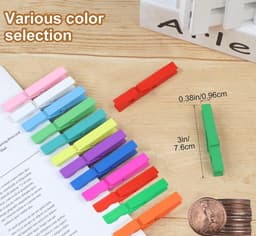 Kleurrijke houten wasknijpers – fotoclips, wasknijpers, knutselspullen en decoratie voor in de klas,Wit,7.3*1CM — thumbnail 3
