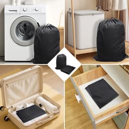 SnelShoppen - 2 Stuks 60 x 90cm Waterdichte Waszakken met Koordsluiting, 120L Vouwbare Waszakken voor Reizen, Grote Capaciteit voor Camping en Slaapka — thumbnail 2