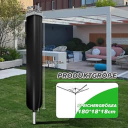 Droogmolen Beschermhoes van 600D Oxford Stof, 180 x 18 x 18 cm, Waterdicht, UV-bestendig en Met Opbergtas, Ideaal voor Wasmachines en Droogapparatuur — thumbnail 5