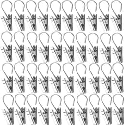 100 Stuks - Gordijn Clips - Gordijnklem - Gordijnhaken - Lengte 3.4cm - Douchegordijn Ringen Met Klem - Haak Voor Handdoeken, Theedoeken En Vaatdoeken - Badkamerhaken - Metalen Wasknijpers - Gordijnclips - Clipjes - Metalen Knijpers - Zilver - RVS — thumbnail 1