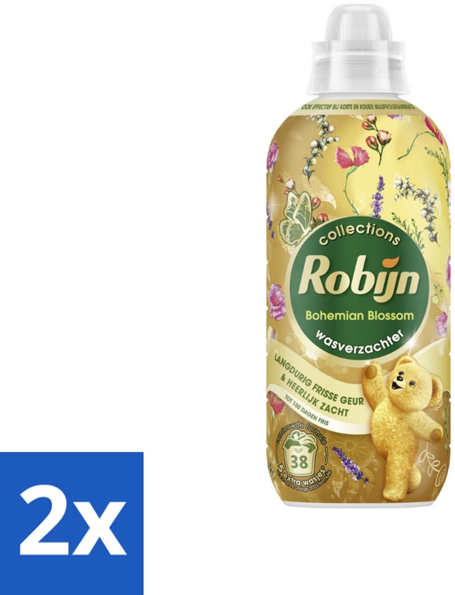 2 x Robijn – Wasverzachter – Bohemian Blossom – 765 ml - Wasverzachter - Bloemige Geur - Wasverzachter Fles - Kleding Verzorgen - Vezels Beschermen — afbeelding 1