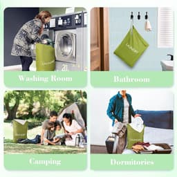 Extra grote waszak 50x70 cm voor vuile kleding, nylon opbergzak voor camping, caravan en studentenhuis — thumbnail 4