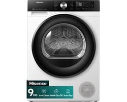 Hisense DH3S902BWCC - Warmtepomp droger - 9 kg - Vrijstaand - Wit - Draaiknop - 63 dB(A) - Ion Refresh - Allergy Care - Auto Dry - ConnectLife - WIFI