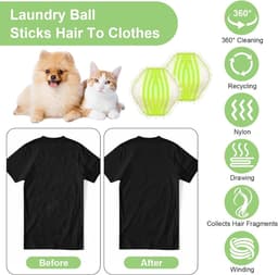 Herbruikbare Lintballen voor het Verwijderen van Huisdierhaar in de Wasmachine - 16 Stuks, Effectieve Haarverwijderaar voor Kleding en Textiel — thumbnail 4