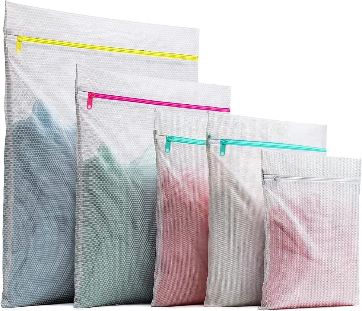 Wasmachine wasnetten set van 5 stuks, waszak met rits voor delicate kleding, jassen, schoenen en babykleding — afbeelding 1