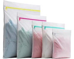 Wasmachine wasnetten set van 5 stuks, waszak met rits voor delicate kleding, jassen, schoenen en babykleding
