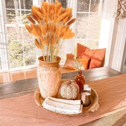 Gedroogd pampasgras, konijnenstaart, gras, 60 stuks, natuurlijke droogbloemen, boeket, decoratie, kunst, groot, droogbloemen, pampasgras voor interieurdecoratie, fotografie, bruiloft, oranje — thumbnail 2