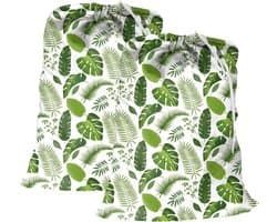 Waszakken Heavy Duty Zeer Duurzaam Speelgoed Vuil Zakken Drawstring met Drawstring Sluiting Machine Wasbaar en herbruikbaar (Leaf)