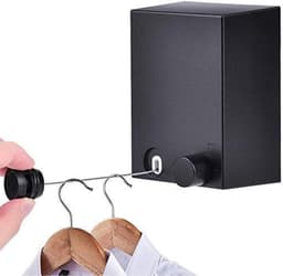 1 Stks Intrekbare Waslijn, 4,2 m Wandmontage Verstelbare Kleding Droogtouw voor Balkon Indoor Badkamer Wasserij Ruimtebesparend met Boor/Boorvrije Installatie — thumbnail 1