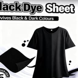 Zwarte Kledingverf Vellen - Textielverf Wasmachine - Kleding Opfrissen - Niet-vervagende Afwerking - 15 stuks - Zwart — thumbnail 2