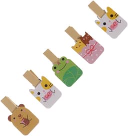 Houten Knijpers - Wasknijpers Cartoon Clips - Decoratie Foto's Ophangen - Natuurlijk Hout - 3.5 x 1.5 x 1.2 cm — thumbnail 1