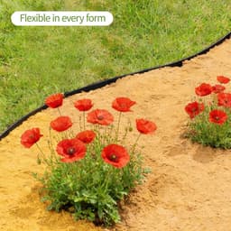 Grondanker - Zwart - 10 m x 5 cm - Flexibele Kunststof Gazonrand - Voor Tuinafscheiding en Gazon — thumbnail 4