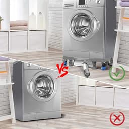 Wasmachine Onderstel - Apparaten Verhoger - Apparaten Verplaatsen - Verstelbare Maat - 41-65cm Breed - Grijs — thumbnail 2
