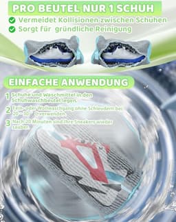 Schoenwaszak voor de wasmachine - Set van 2, ideaal voor sneakers en sportschoenen, grijze waszakken voor optimale bescherming tijdens het wassen — thumbnail 2