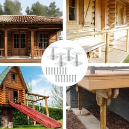 Poststeunen set van 4 - Hoogte verstelbaar 100-150 mm - Gegalvaniseerd staal - Geschikt voor stevige bevestiging - ShopVlot — thumbnail 5