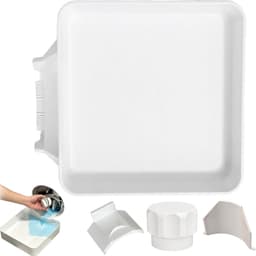 Afvoerbak voor wasmachine - 4 stuks - Wasmachine lekbak - 3D-geprinte waterdichte bak - Lekbak wasmachine - Wateropvang - Afvoer - 18cm — thumbnail 1