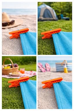 Strandlaken Knijpers Set van 4 – Handdoek Klemmen en Clips – Strand, Camping, Zwembad en Vakantie — thumbnail 5