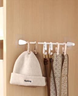 Haken – Set van 20 – 8 x 3 x 1,3 cm – Clip-haken – Veelzijdige organizer – Borgclip - Ideaal voor ophangoplossingen in keuken en badkamer – Geschikt voor kledingkasten, schoenenrekken, kapstokken, wasknijpers, enz. — thumbnail 2