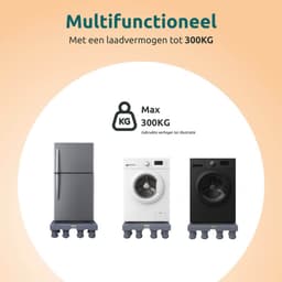 George Napoli Wasmachine Verhoger 8 Poten met 4 Wielen - Opbouwmeubel - Sokkel - Onderzetter - Onderbouwkast - Kast - Ook voor Droger, Koelkast, Vaatwasser en Vriezer - Wit — thumbnail 2