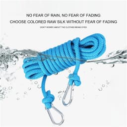 Waslijn Touw - Drooglijn Buiten - Kleding Drogen - Sterk Polyester Materiaal - 6mm Dik 5 Meter - Blauw — thumbnail 4
