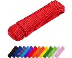 Waslijn Outdoor - Kledinglijn Touw - Buiten Drogen - 4 mm 7 Kernen - 10 Meter - Zwart