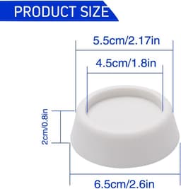 Trillingsdempers Wasmachine/Droogkast - 6 stuks - Trillingsmat - Voetjes wasmachine - Voetjes Droger - Wasmachine Geluidsdempers / Vibratiedempers - Wasmachine demper - Anti Vibratie - Antislip Rubber - Antislipmat - Schokdempers wasmachine - Wit — thumbnail 5