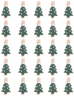 Dailygoods- Houten Wasknijpers - 25 Stuks Mini - Decoratie Clips - Kerstmis Thema — thumbnail 1