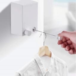 Waslijn Touw - Drooglijn Telescopisch - Kleding Drogen - Perforatievrij Bevestigen - 4.2m - Wit — thumbnail 2