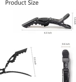 10 Stks Krokodil Clips - Professionele Sectie Clips Styling Klem Met Antislip Grip en Brede Tanden Voor Haar — thumbnail 4