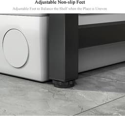 Droogrek Verhoger - Wasmachine Tafel - Ruimte Besparen - Verstelbare Hoogte - 75 cm Breed - Wit Zwart — thumbnail 5