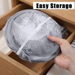 Hangende wasmand - 2 stuks - wasmand aan de muur met zelfklevende haken - waszak om op te hangen - voor hotels, camping en gebruik thuis — thumbnail 3