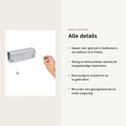 Kledinglijn - Indoor Kledinglijn - Duurzaam Aluminium en Roestvrij Staal - Geschikt voor Badkamer en Balkon - Sterk en Betrouwbaar - Idea... — thumbnail 3