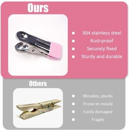Wasknijpers 50 Stuks - Roestvrij Stalen Klemmen - Antislip Metalen Wasknijpers - Kleine Klemmen voor Kleding - Corrosiebestendig - 2,5 × 5,5 cm — thumbnail 2