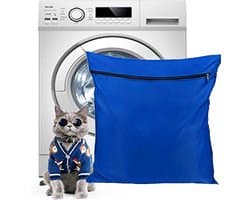 Waszak voor Huisdieren, Voorkomt Verstoppen van de Wasmachine, Geschikt voor Honden, Katten en Dierenbedden, Ideaal voor Dekens en Kleding (Blauw)