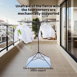 Dailygoods Wasrek van koolstofstaal, opvouwbaar, staand, draagbaar, met 6 uittrekbare stangen, hoogte- en breedteverstel — thumbnail 3