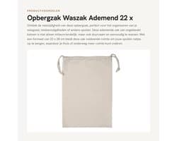 Dailygoods- Waszak Groot - Opbergtas - Waszakken voor Wasgoed - Multifunctioneel - Ademend - Katoen - 22 x 28 cm - Opbergzak